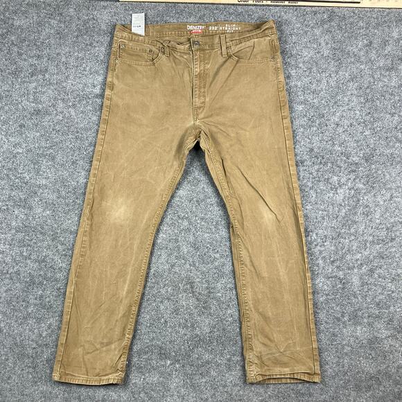 Denizen Levi's Jeans Mens Size 38x32 Brown Straight Fit Stretch Casual Denim - Picture 1 of 11